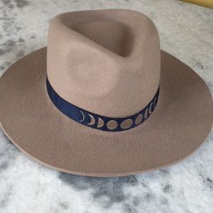 Fringe and Frange Moon Phase Felt Fedora